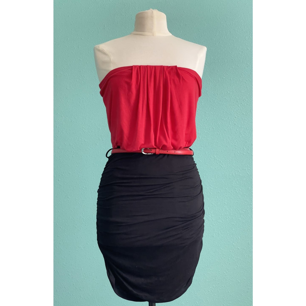Timing Strapless Cocktail Dress Large Red, Black Party Dress